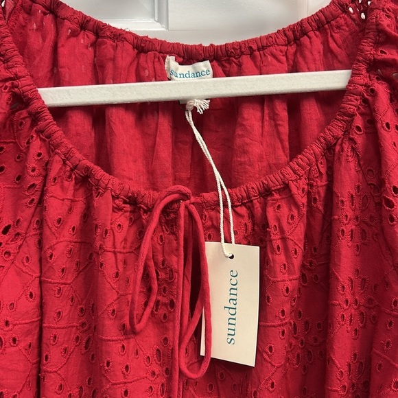 NWT Sundance Women’s Moray Cover-up Dress Red Eyelet Size M - Picture 4 of 7